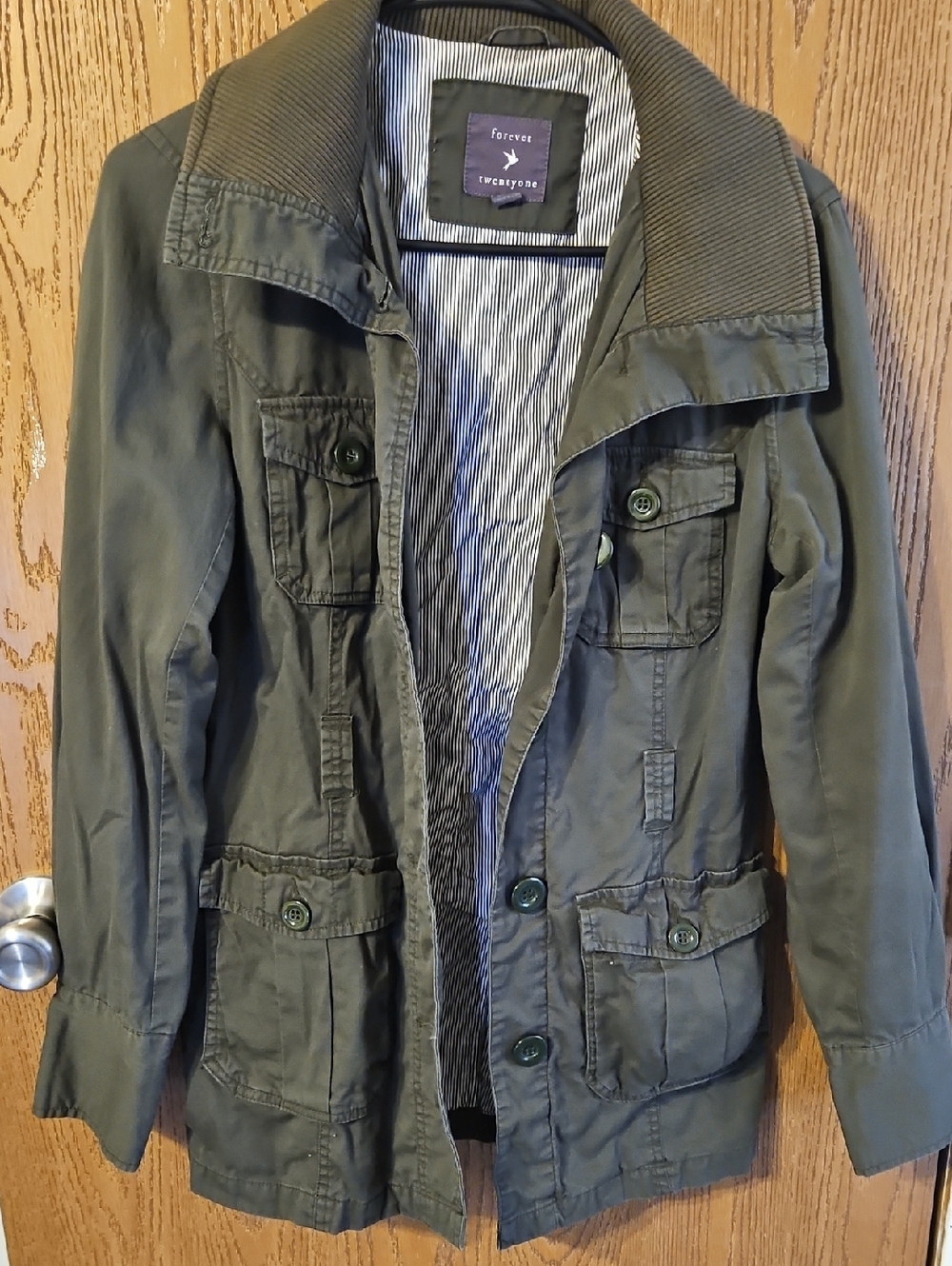 Forever 21 Military-Style Olive Utility Jacket Size Small